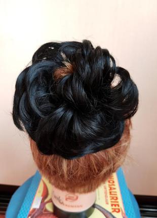 Парик резинка хвост чёрная