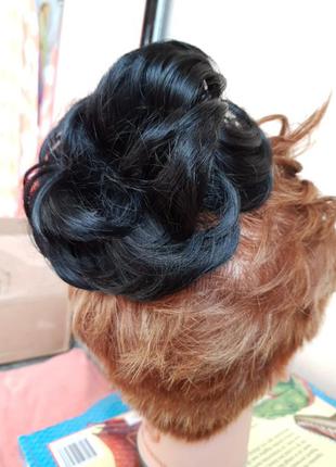 Парик резинка хвост чёрная