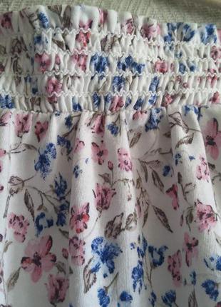 Женская блуза , блузка в мелкий цветок, открытые плечи, цветочный принт7 фото