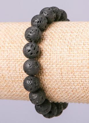 Браслет з натурального каменю лава