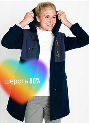 Eur40 "с&a" шерсть пальто шерстяное свободного кроя, прямого кроя
