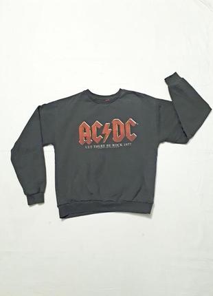 Свитшот толстовке с принтом ac/ dc rock 1977 оверсайз3 фото