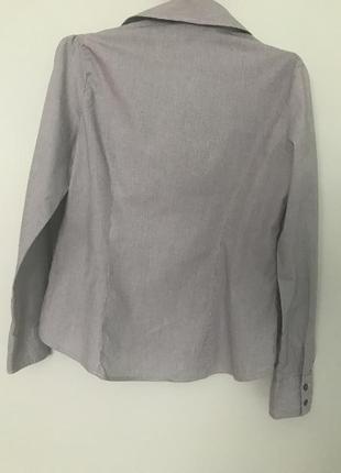 Сіра сорочка у білу смужку розмір 42-44 xl/ серая рубашка в белую полоску5 фото