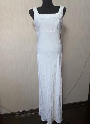 Шикарное белое молочное платье макси ретро винтаж2 фото
