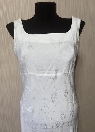 Шикарное белое молочное платье макси ретро винтаж3 фото
