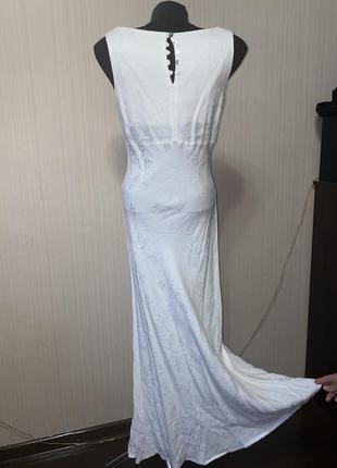 Шикарное белое молочное платье макси ретро винтаж4 фото