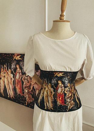 Корсет на шнурівці з картиною весна