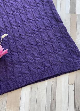 Тёплое фиолетовое платье туника с шарфом3 фото