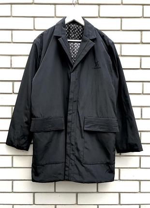 Чорний чоловічий плащ,куртка,тренч пальто,louis vuitton.