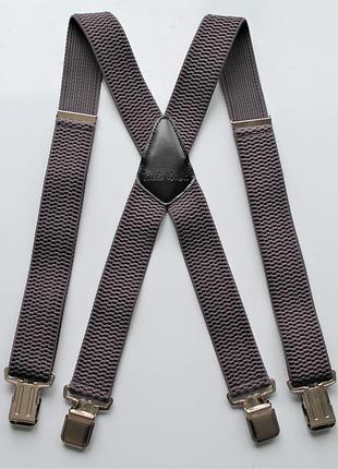 Мужские подтяжки х-образные paolo udini серые
