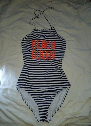 Купальник відрядний з утяжкой в смужку розмір 12