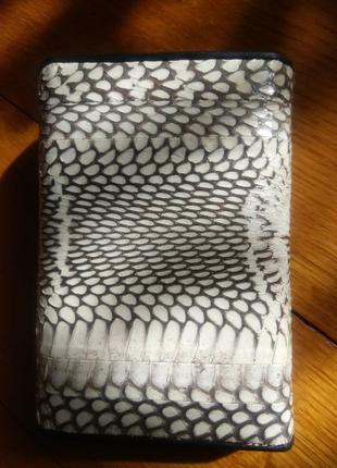 Гаманець потрійного складання з шкіри пітона snake leather2 фото