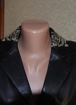Демисезонный плащ кожаный тренч хs-s (42) пиджак жакет кардиган3 фото