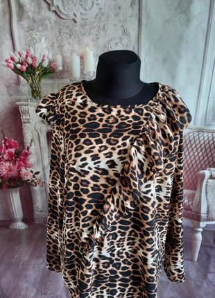 Стильна блузка анімалістичний принт леопард2 фото