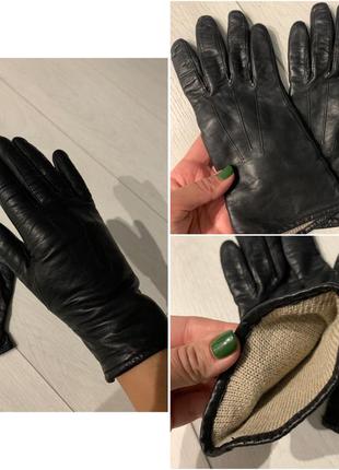 Продам кожаные перчатки черные женские