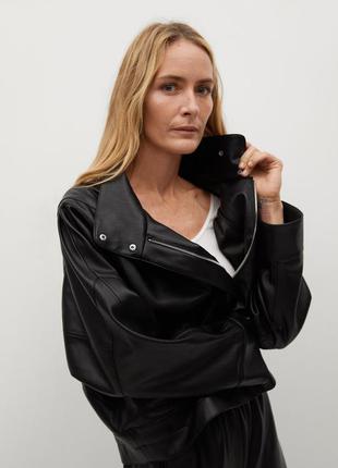 Куртка oversize mango из искусственной кожи размер хс-с7 фото