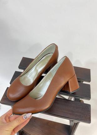 Ексклюзивні туфлі з натуральної італійської шкіри коричневі6 фото