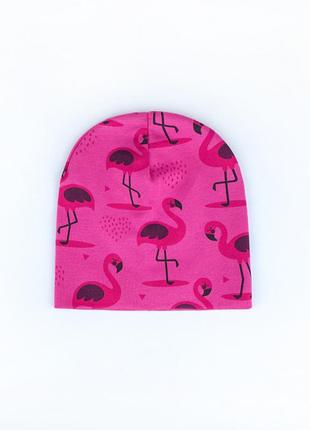 Шапка двойная трикотаж на девочку