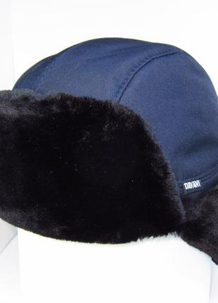 Шапка ушанка из ткани с искусственным мехом. davani 00255