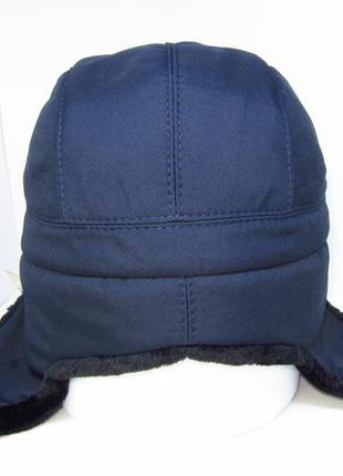 Шапка ушанка из ткани с искусственным мехом. davani 00255