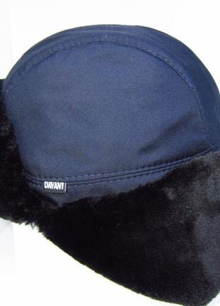 Шапка ушанка из ткани с искусственным мехом. davani 00255