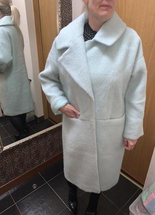 Мятное пальто шерстяное пальто женское пальто тёплое пальто зимнее пальто2 фото