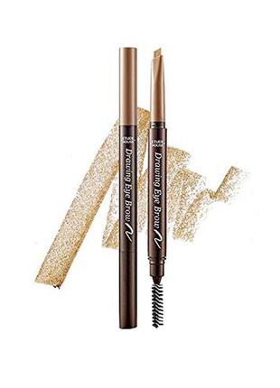 Автоматичний олівець для брів з щіточкою etude house drawing eye brow #7 light brown