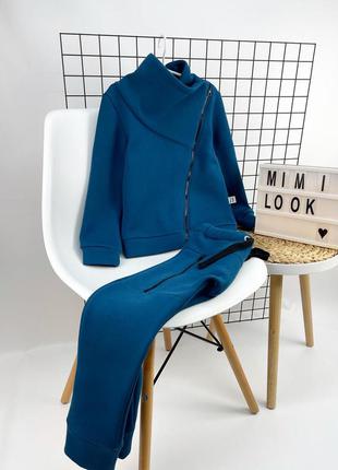 Теплий флісовий костюм косуха кофта на замку