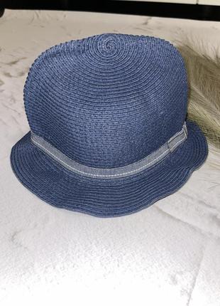 Синяя шляпа панама с ушками zara