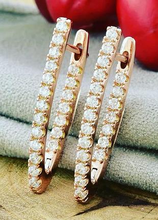 Серьги позолота 585 пробы