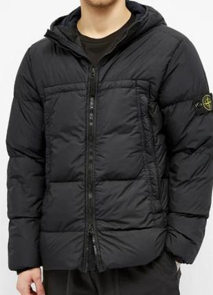 Пуховик куртка stone island crinkle reps jacket green