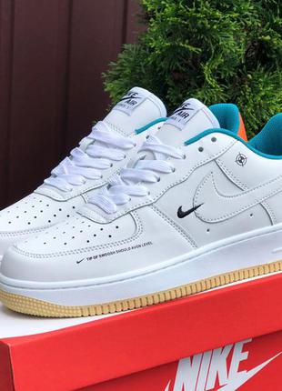 Женские кроссовки nike air force белые с синим