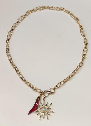 Цепь с подвесками, позолоченная цепь, цепочка на шею