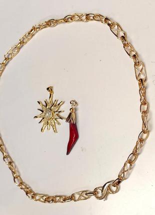 Цепь с подвесками, позолоченная цепь, цепочка на шею