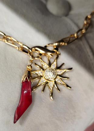 Цепь с подвесками, позолоченная цепь, цепочка на шею