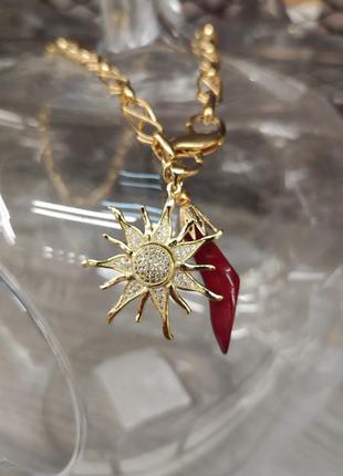 Цепь с подвесками, позолоченная цепь, цепочка на шею