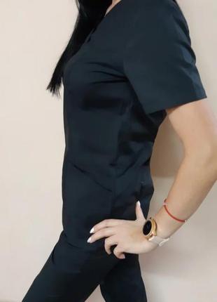 Чорний медичний жіночий  костюм з  котону , 42-54 розмір2 фото