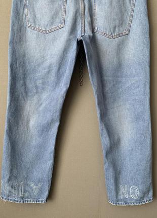 Zara хлопковые джинсы вышивка кактус.7 фото
