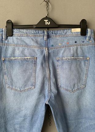 Zara хлопковые джинсы вышивка кактус.8 фото