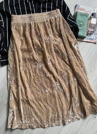 Бархатная велюровая юбка h&m2 фото