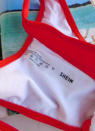 Красные комбинируемые плавки бикини высокая талия с глубоким вырезом от shein3 фото