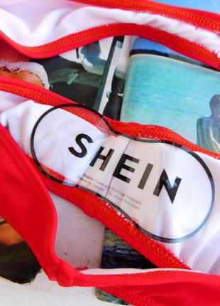 Красные комбинируемые плавки бикини высокая талия с глубоким вырезом от shein4 фото