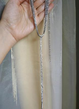 Чокер на шею срібло серебро вечерний вечірній ожерелье колье4 фото