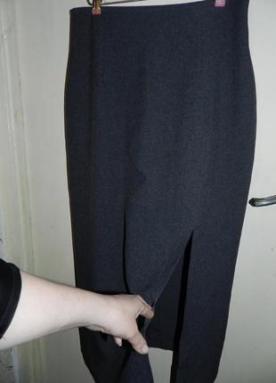 Элегантная,длинная,серая юбка-карандаш с разрезами,c&a2 фото