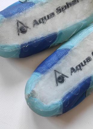 Коралки синие голубые фирменные резиновая силиконовые тапочки обувь aqua sphere детские на море5 фото