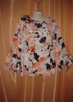 Нарядная блузка с рукавами колокольчиками avоn, 18-20uk/52-54ru,  км1023 большой размер