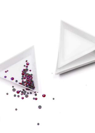 Трикутники для страз пластикові (білі та рожеві)3 фото