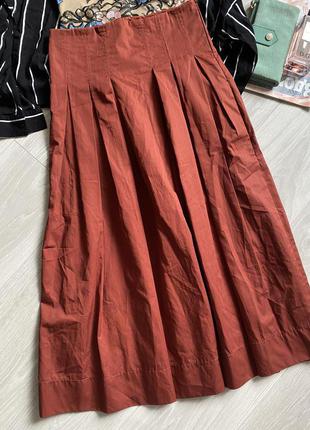 Котонові спідниця міді плісе zara