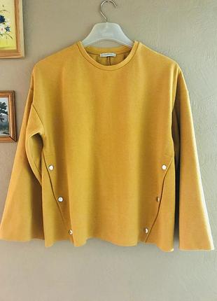 Светр світшот гірчично-жовтий zara