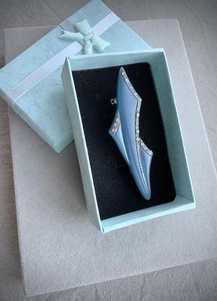 Брошка японія вінтаж ретро пластик колір синій